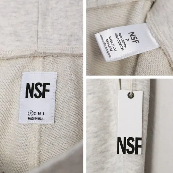 NWT NSF Peyton Ripped Sweatpants Jogger XS Light Grey Distressed Street $228 NEW - Picture 11 of 14
